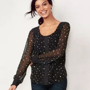 Women's LC Lauren Conrad Smocked Swiss Dot Top size Xl